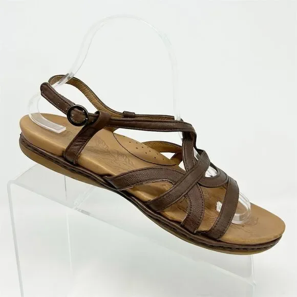 Born Shoes Born Womens Brown Leather Slingback Strappy Sandals
